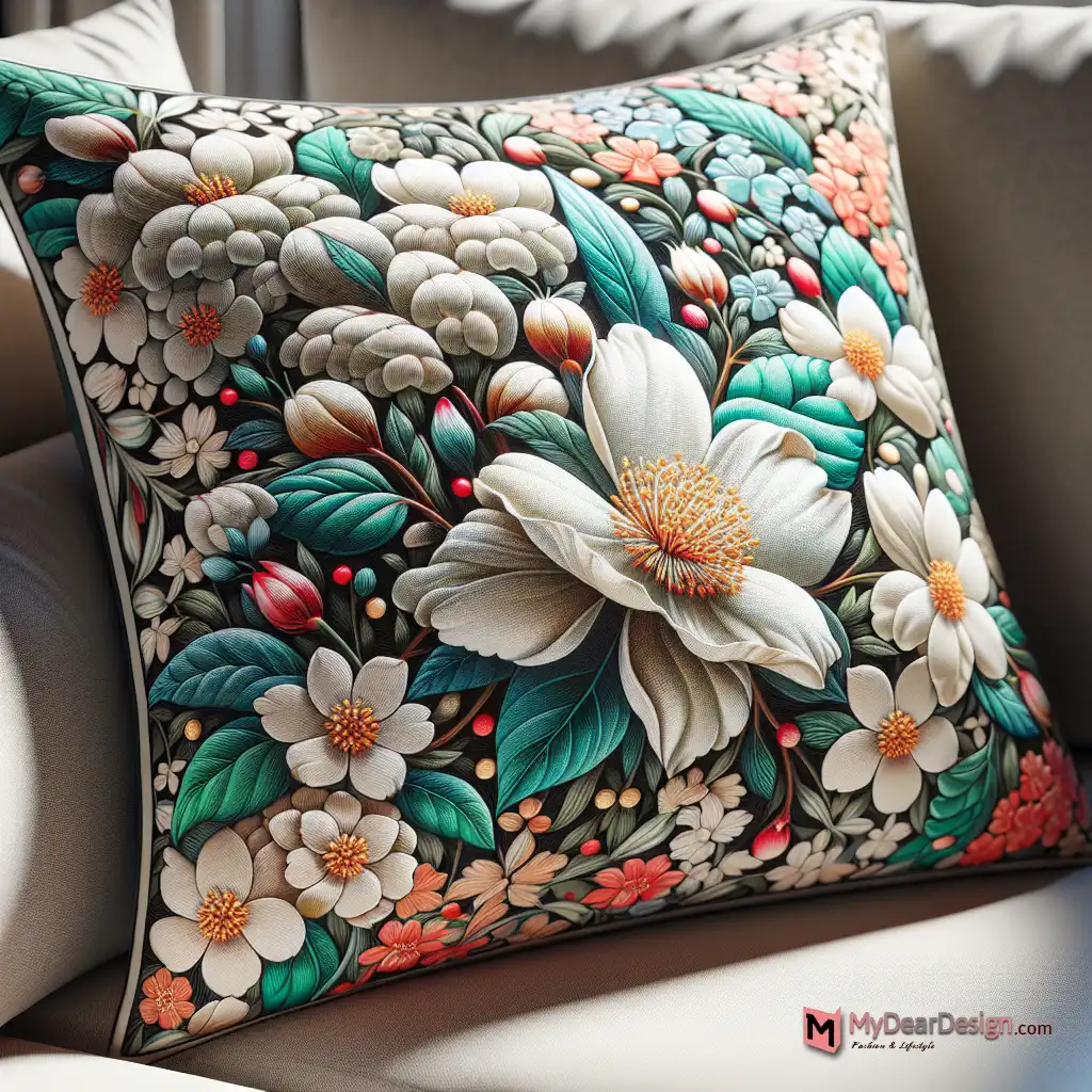 Jasmine Floral Couch Pillow