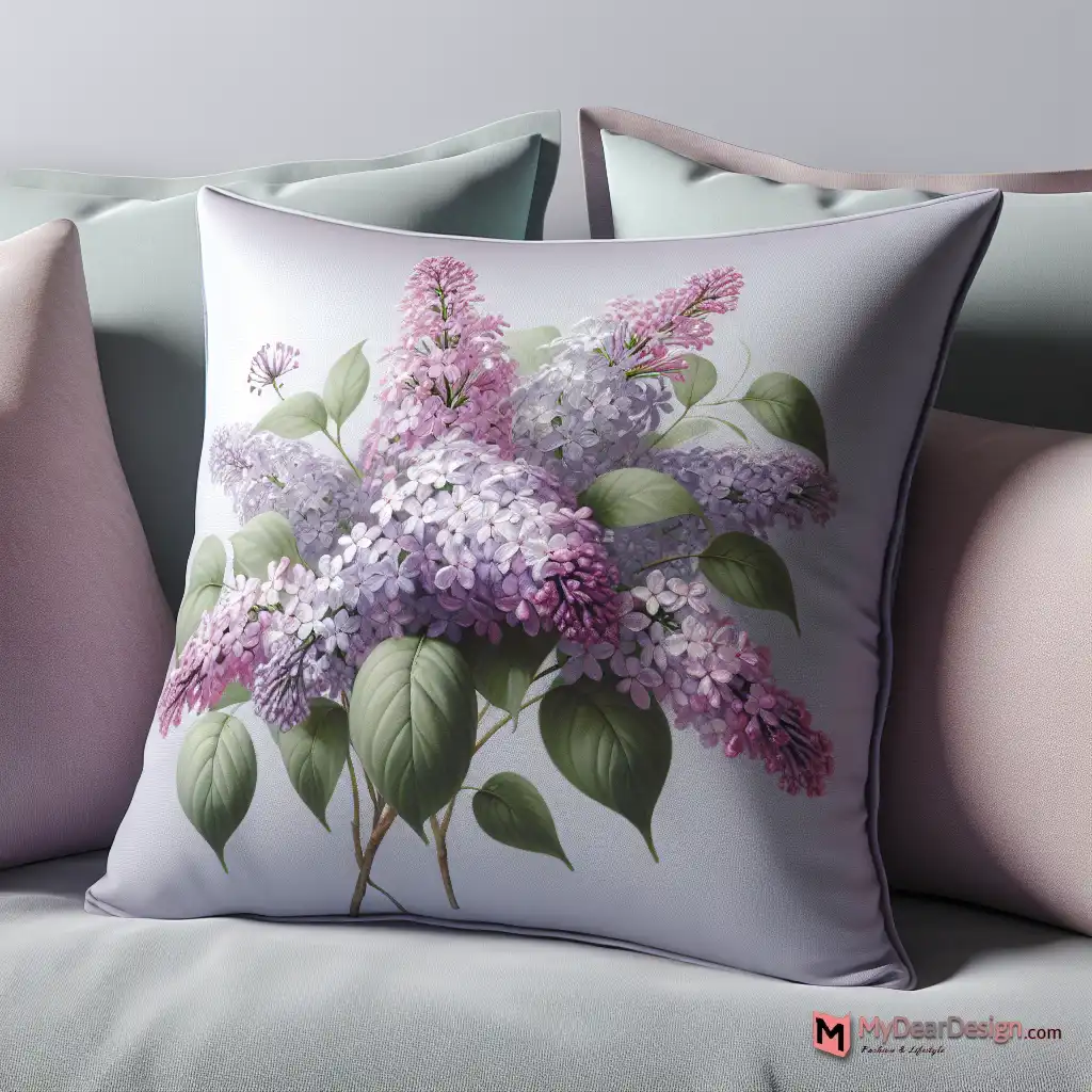 9. Lilac Flower Accent Pillow