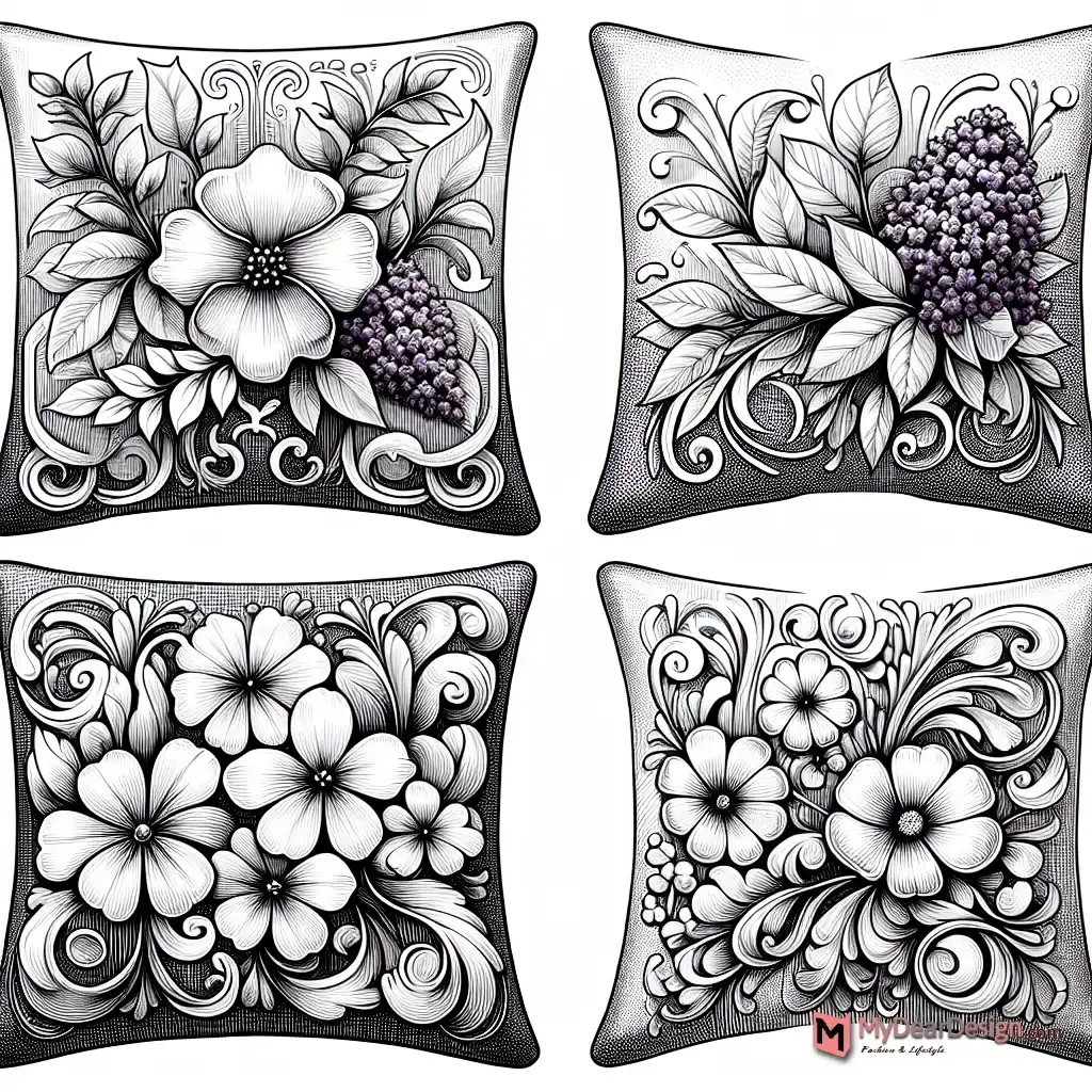 10. Lilac Floral Design Pillow