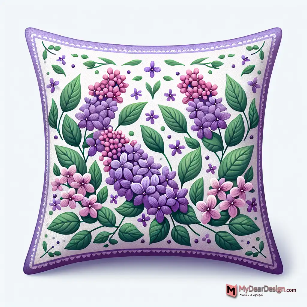 12. Lilac Flower Throw Pillow