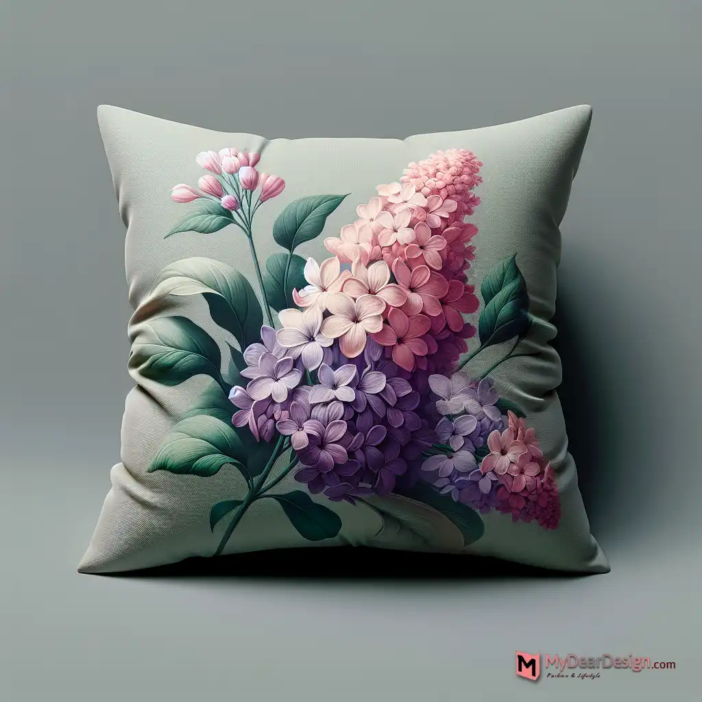 3. Lilac Flower Decor Pillow