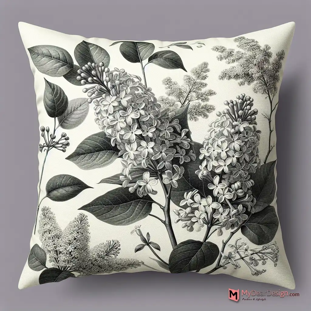 5. Lilac Botanical Pillow