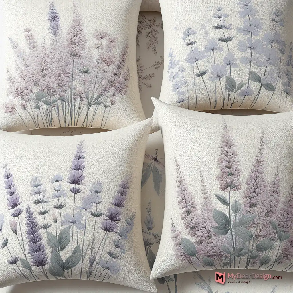 6. Lilac Floral Cushion Cover