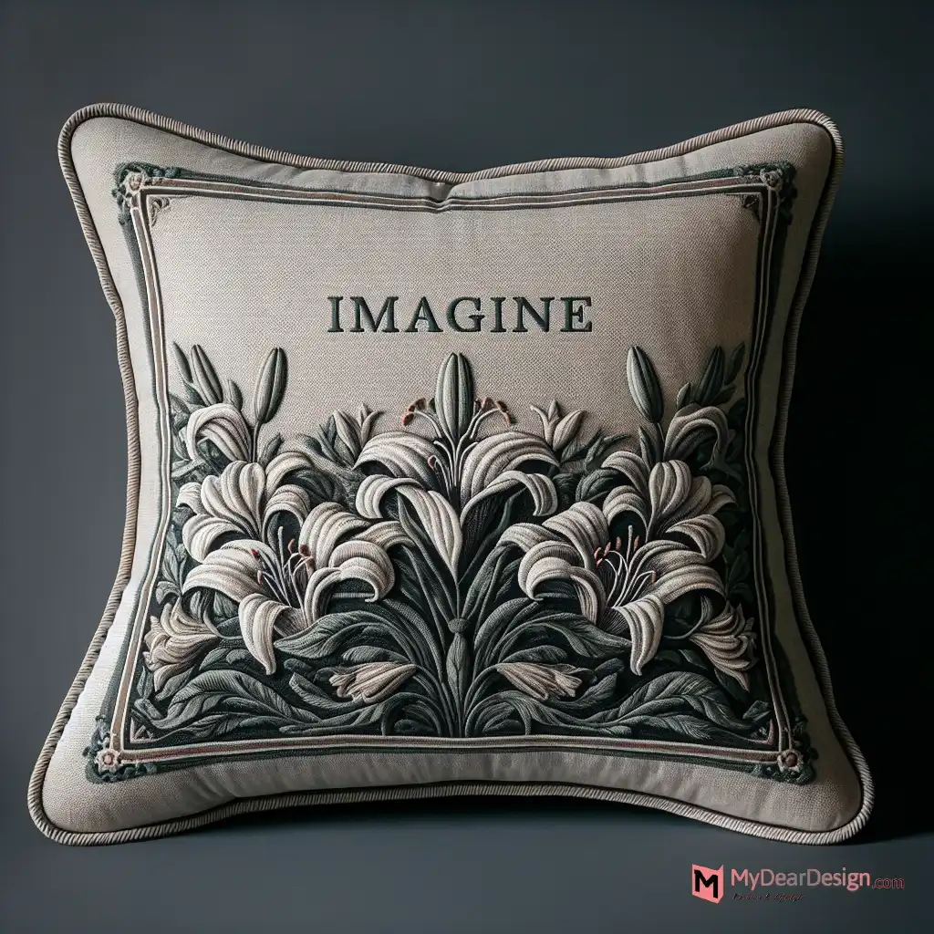 15. Lily Tapestry Pillow