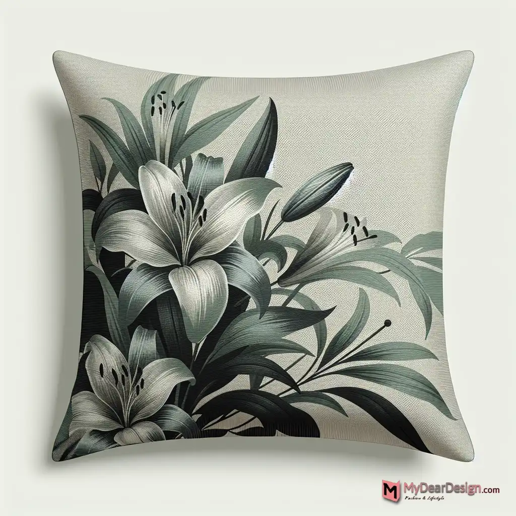 1. Lily Floral Pillow