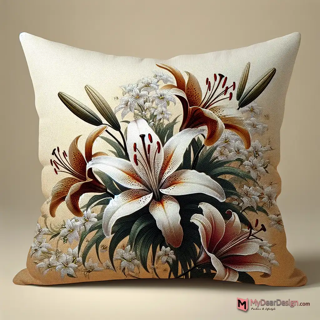 4. Lily Print Pillow