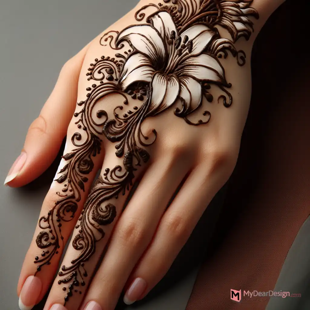 Lily Flower Modern Mehndi