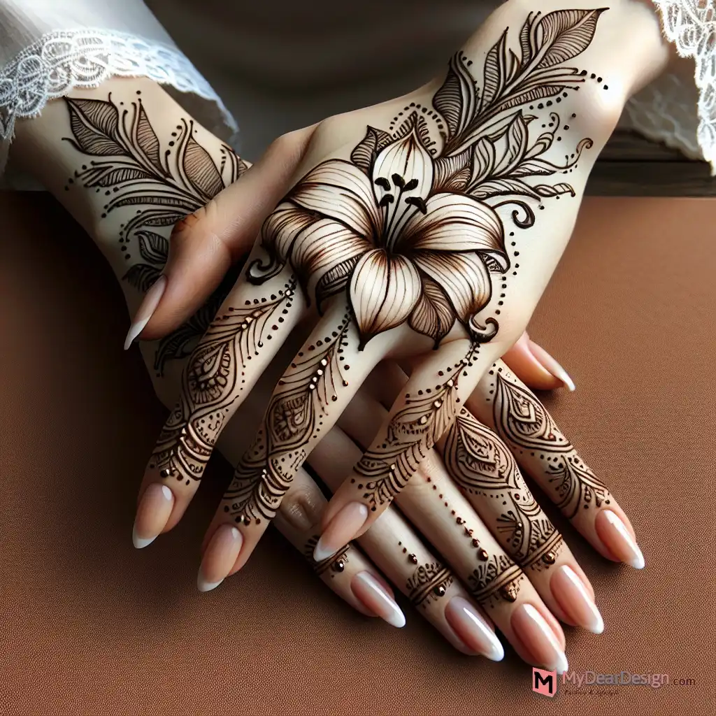 Lily Flower Elegant Mehndi