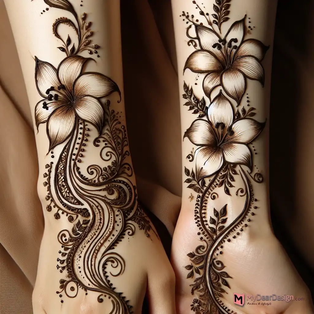 Lily Flower Arabic Mehndi