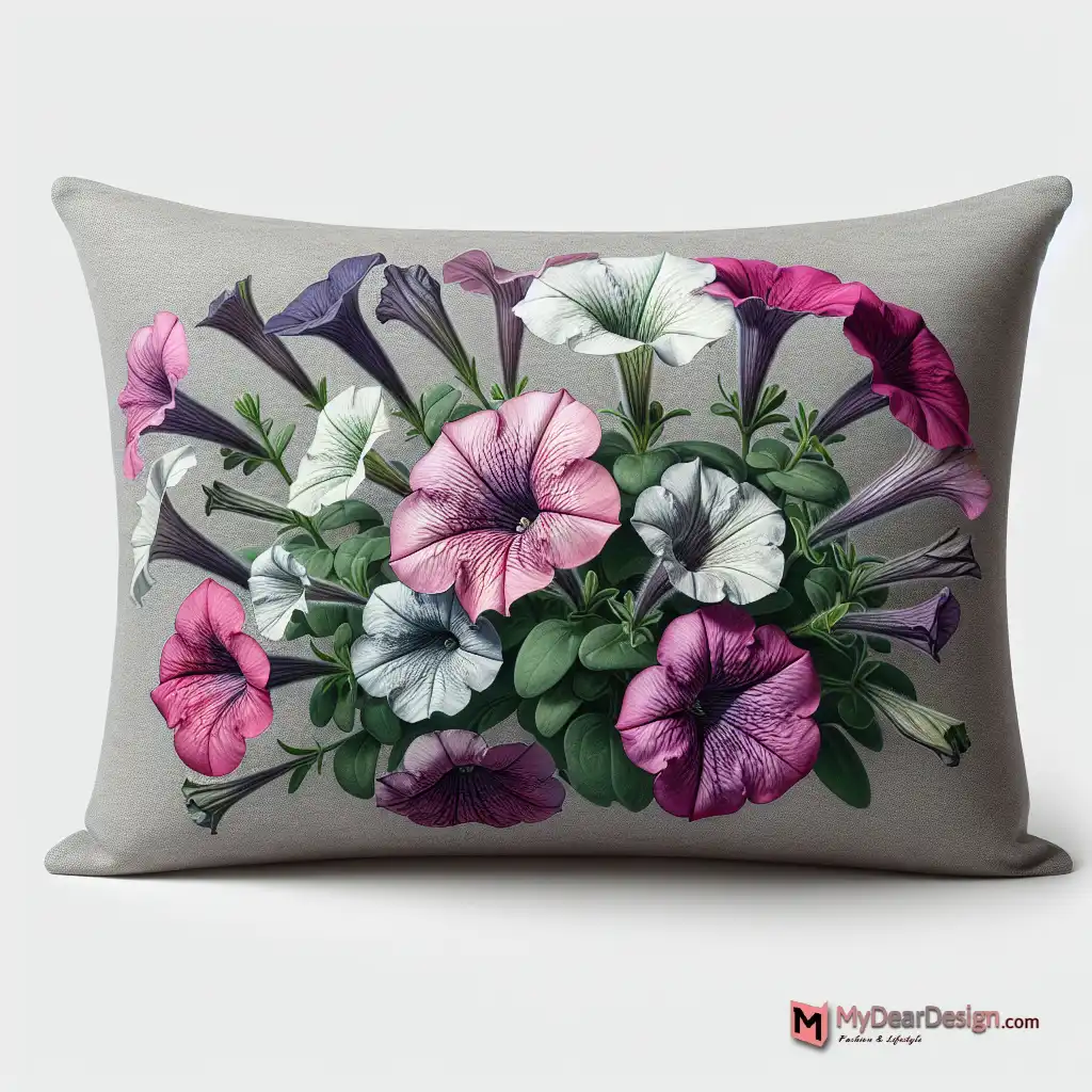 Petunia Botanical Pillow