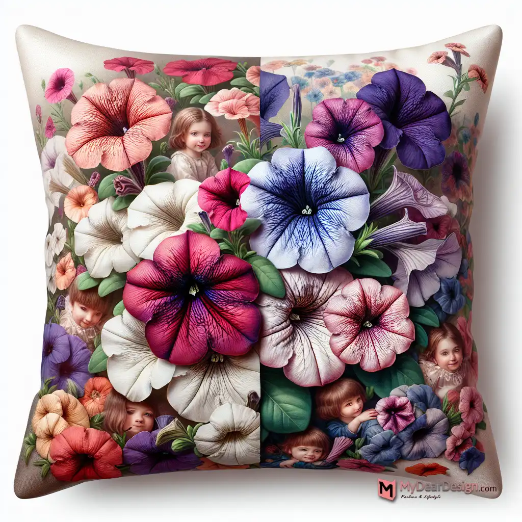 Petunia Floral Print Pillow