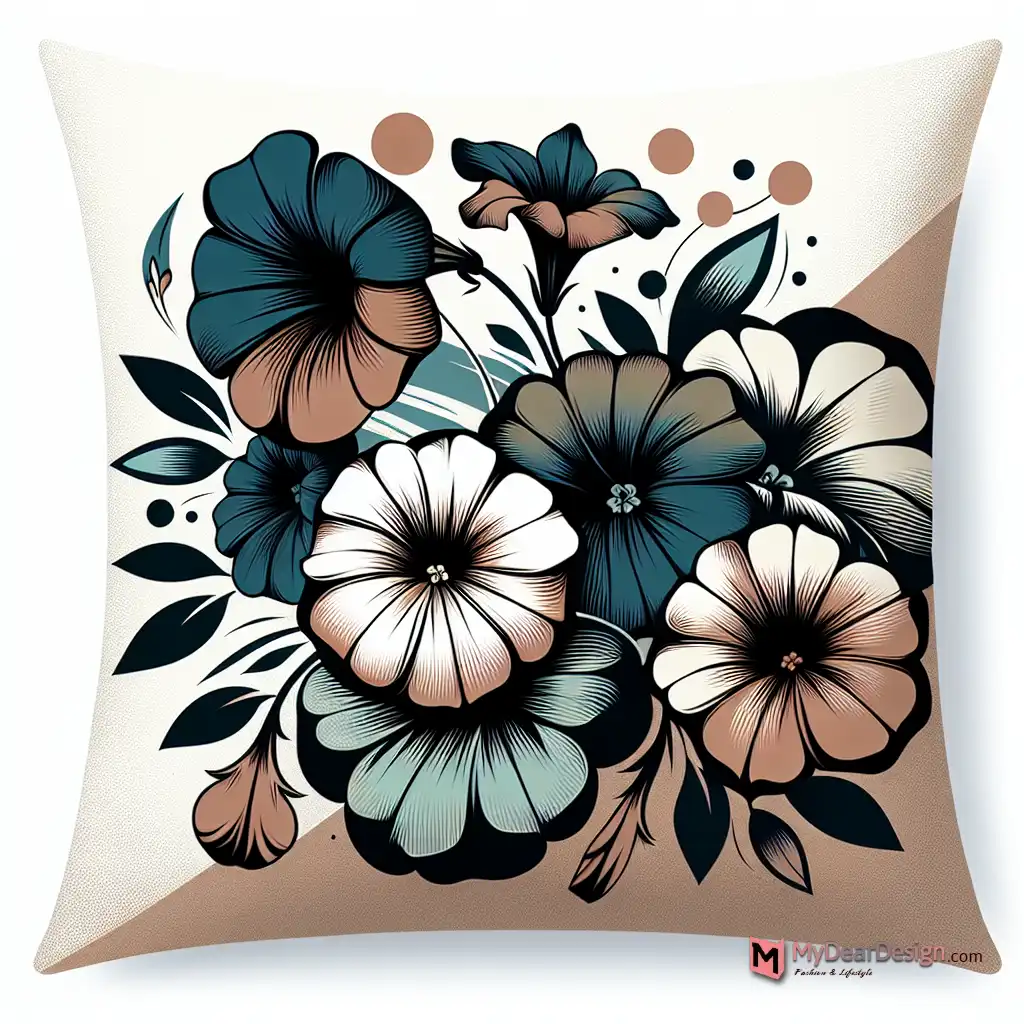 Petunia Floral Design Pillow