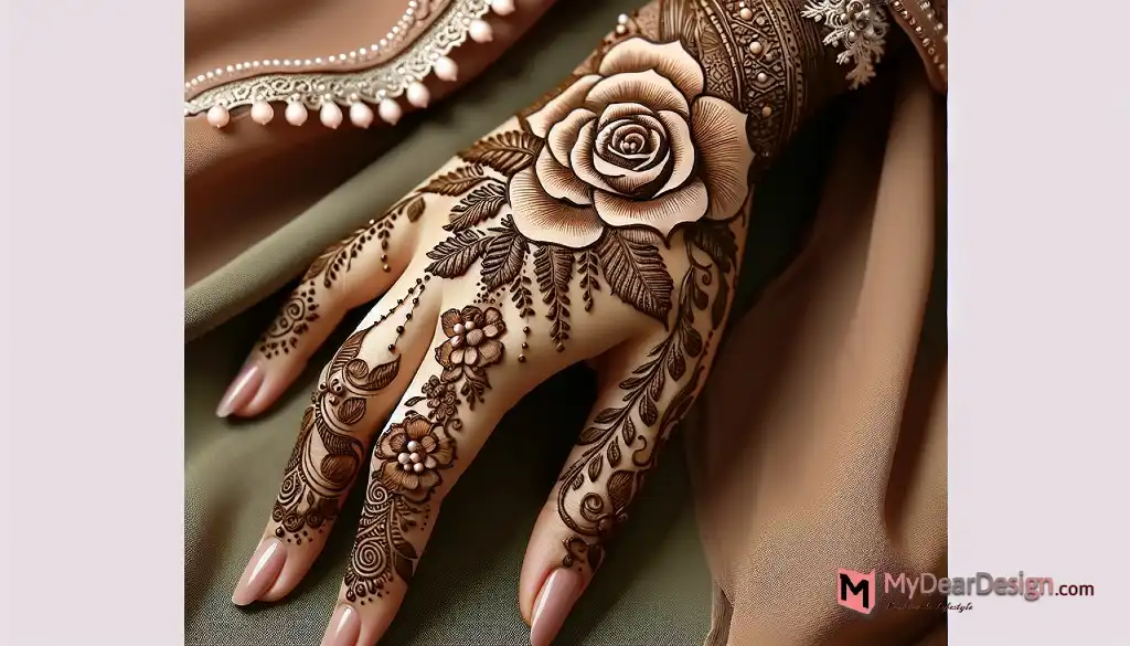 Best 20 Simple Trending Rose Flower Mehndi Designs for 2024