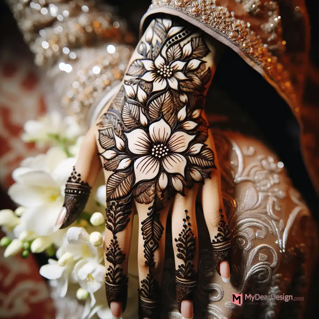 Jasmine and Henna Tattoo Style Mehndi