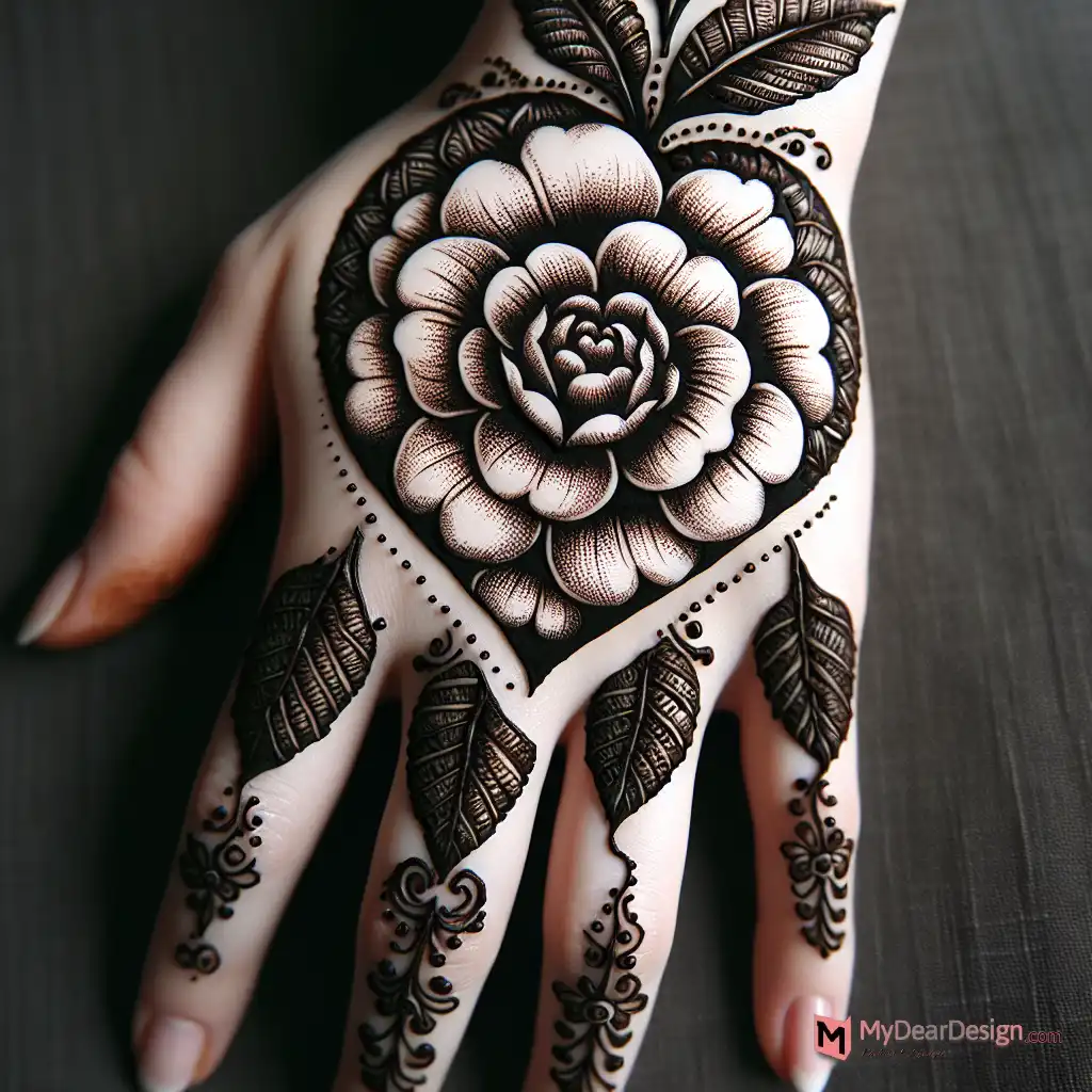 The Beauty of Camellia Flower in Mehndi Art