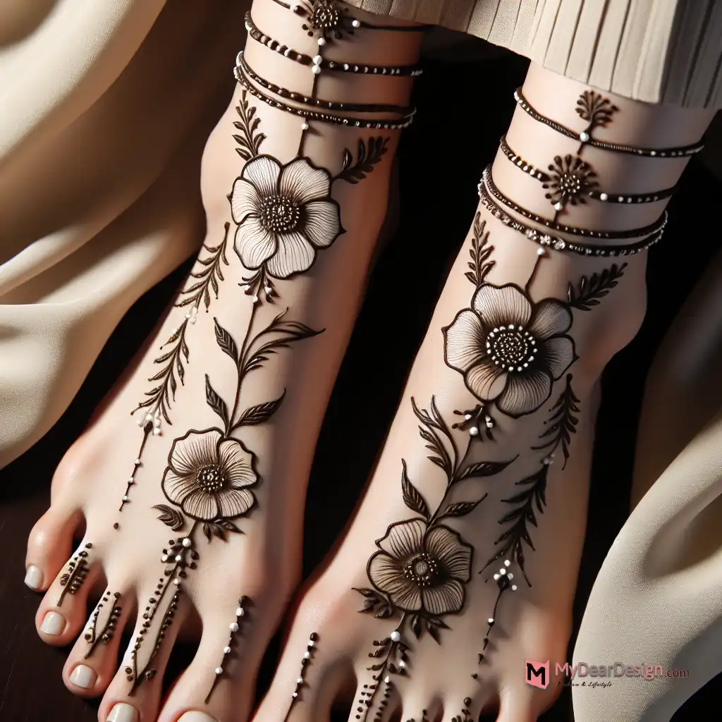 Beautiful Marigold Flower Mehndi Designs