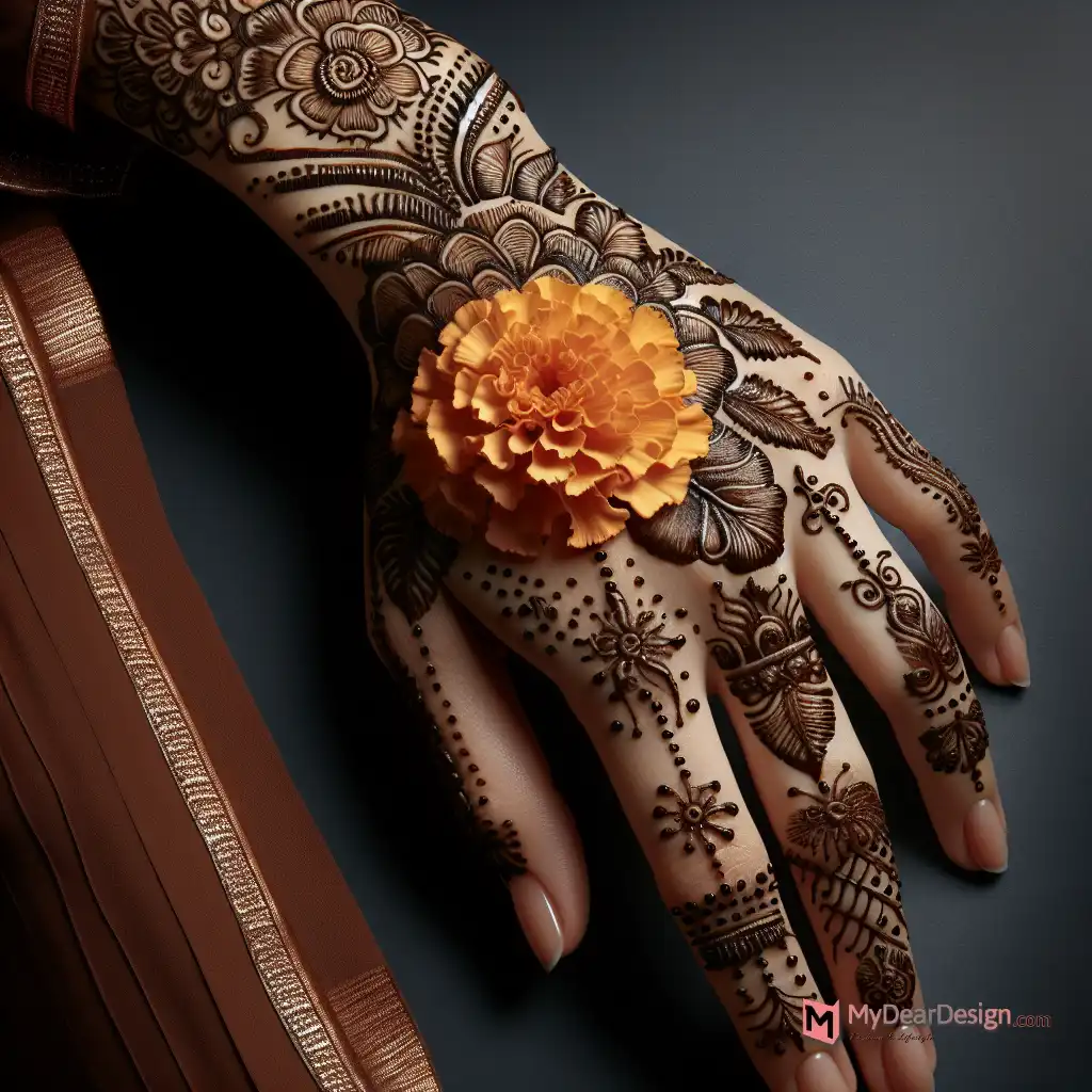 Newer Variants of Marigold Flower Henna