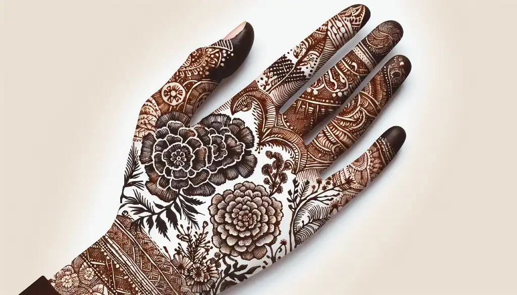 Beautiful Marigold Flower Mehndi Designs