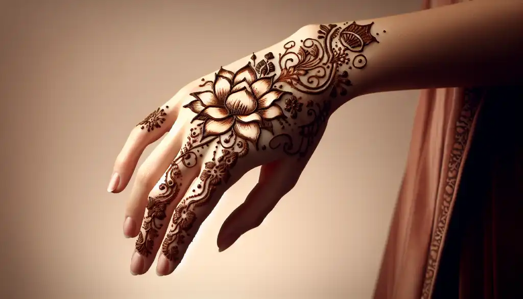 Egyptian lotus Flower Mehndi Design