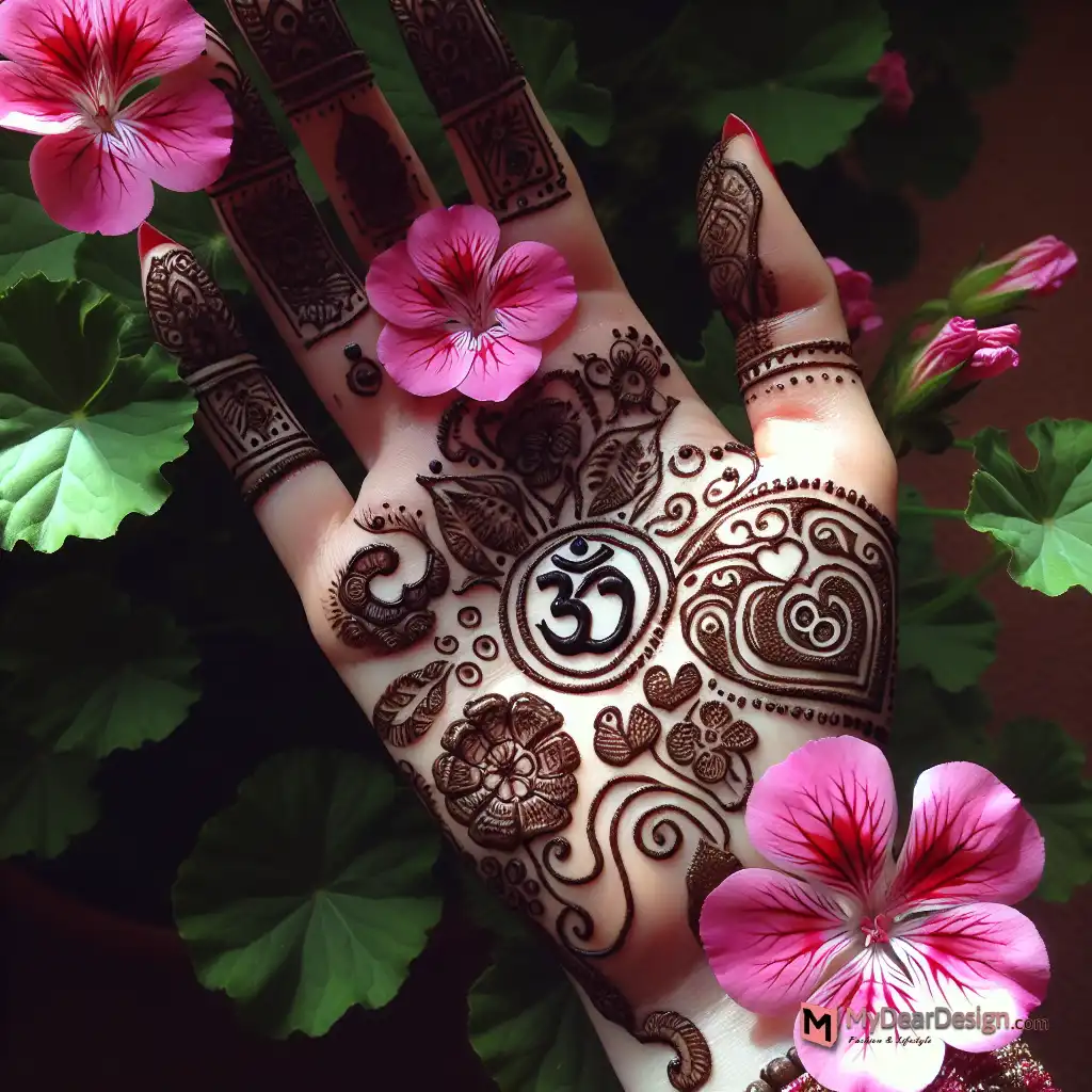 Geranium Flower Mehndi Design: Symbolic Patterns