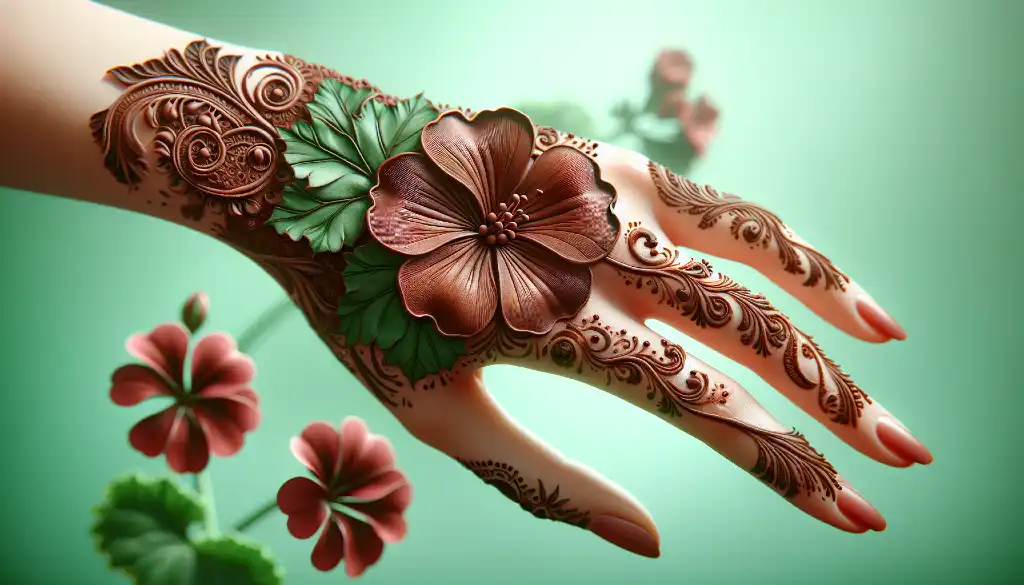 Geranium Flower Mehndi Design