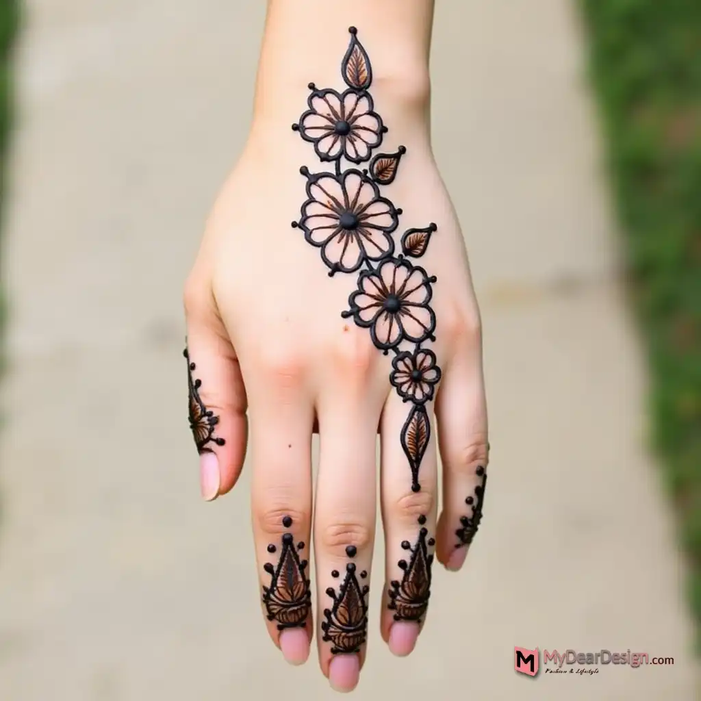 Bougainvillea Flower Mehndi Design