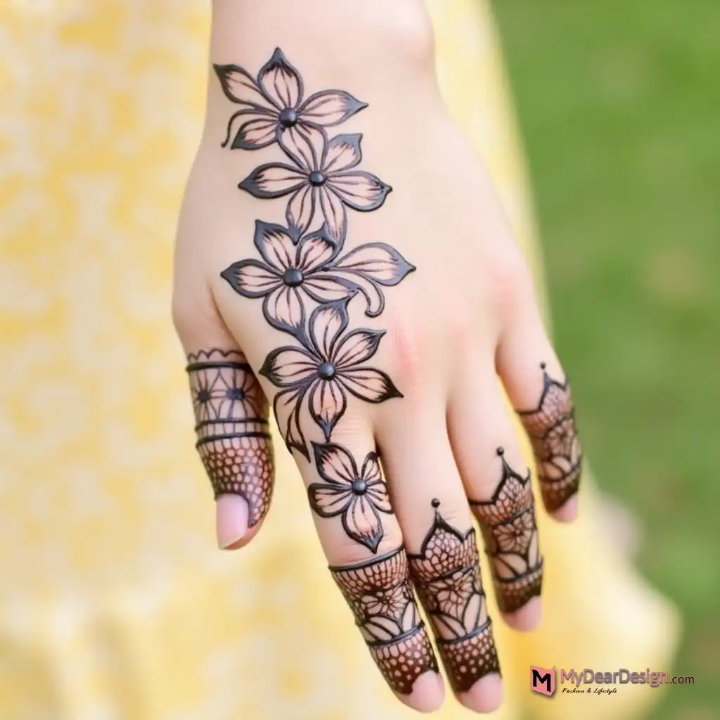 Bougainvillea Mehndi for Festivals