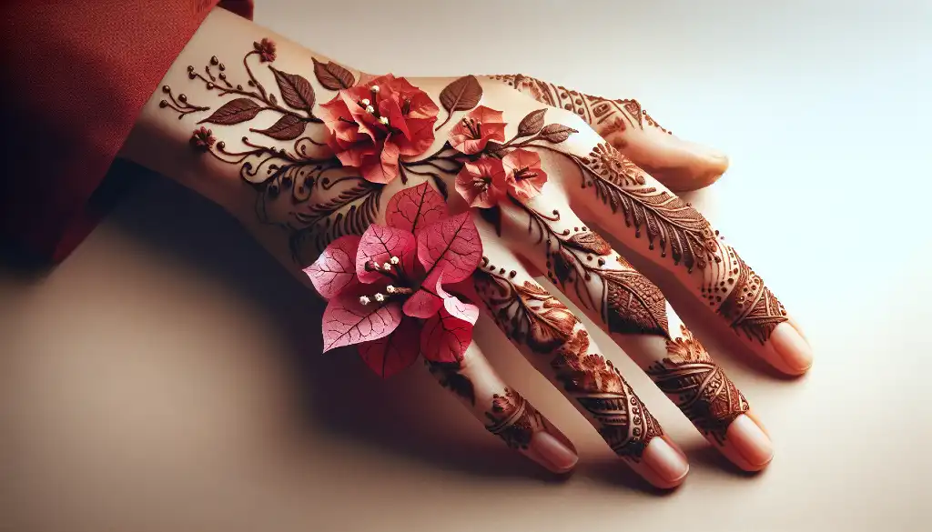 Top 15+ Bougainvillea Flower Mehndi Designs for 2024