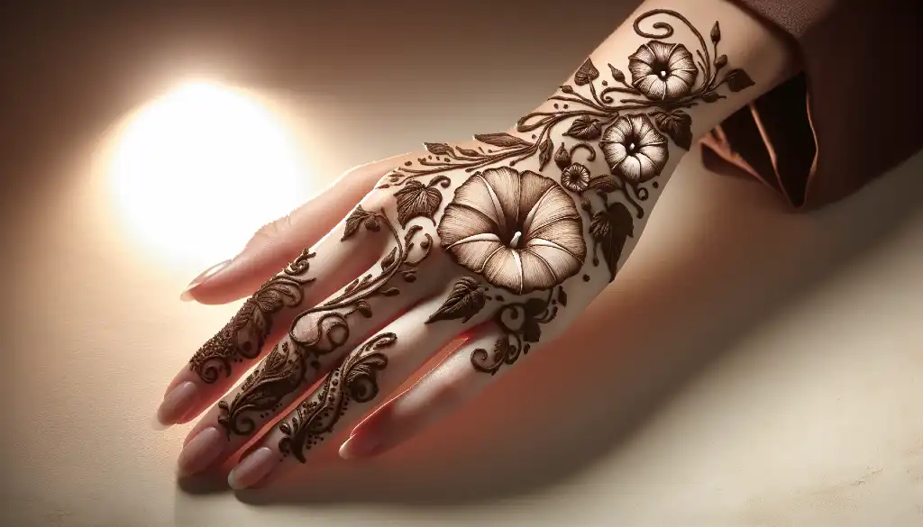 12 Stunning Morning Glory Flower Mehndi Designs at Home