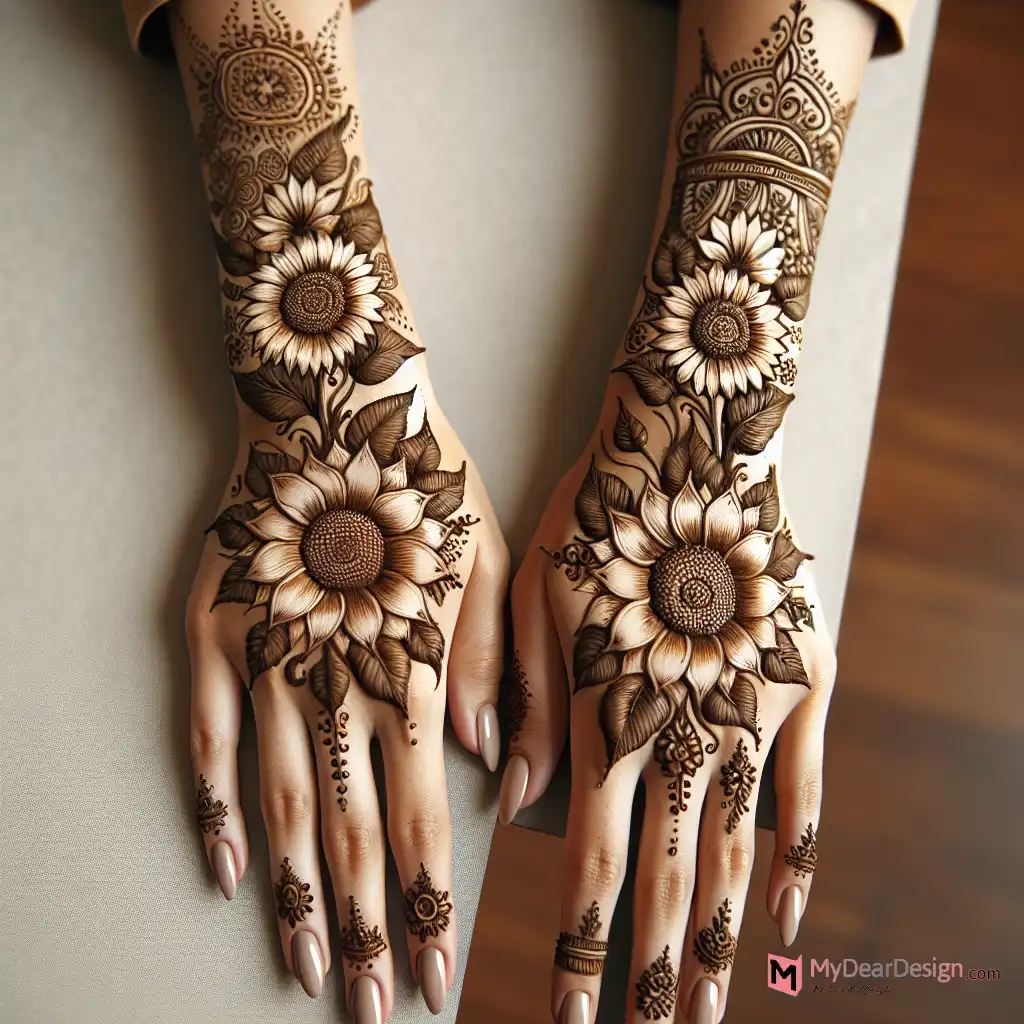 How to create 10 beautiful sunflower mehndi designs at home