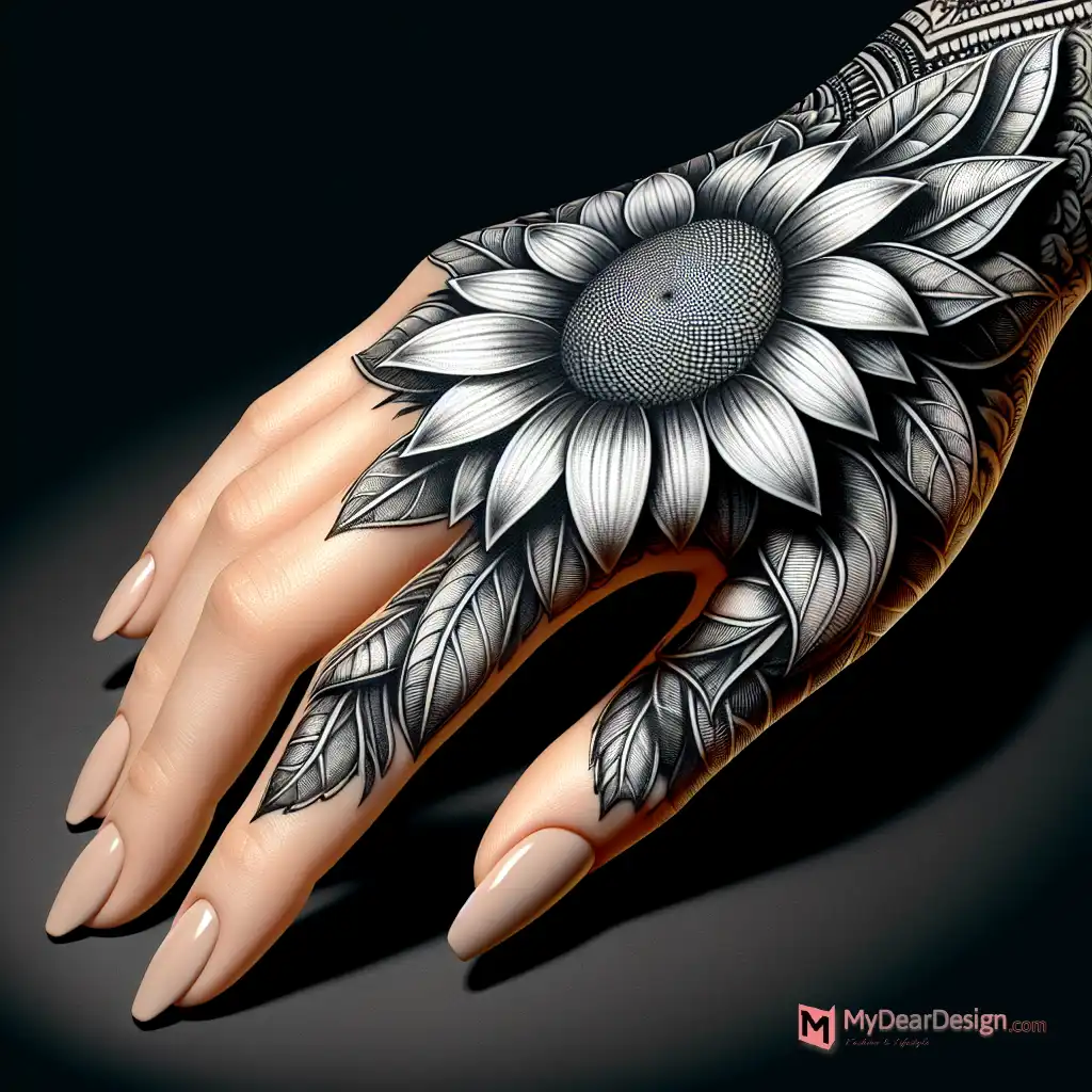 10 Beautiful Sunflower Flower Mehndi Designs at Home