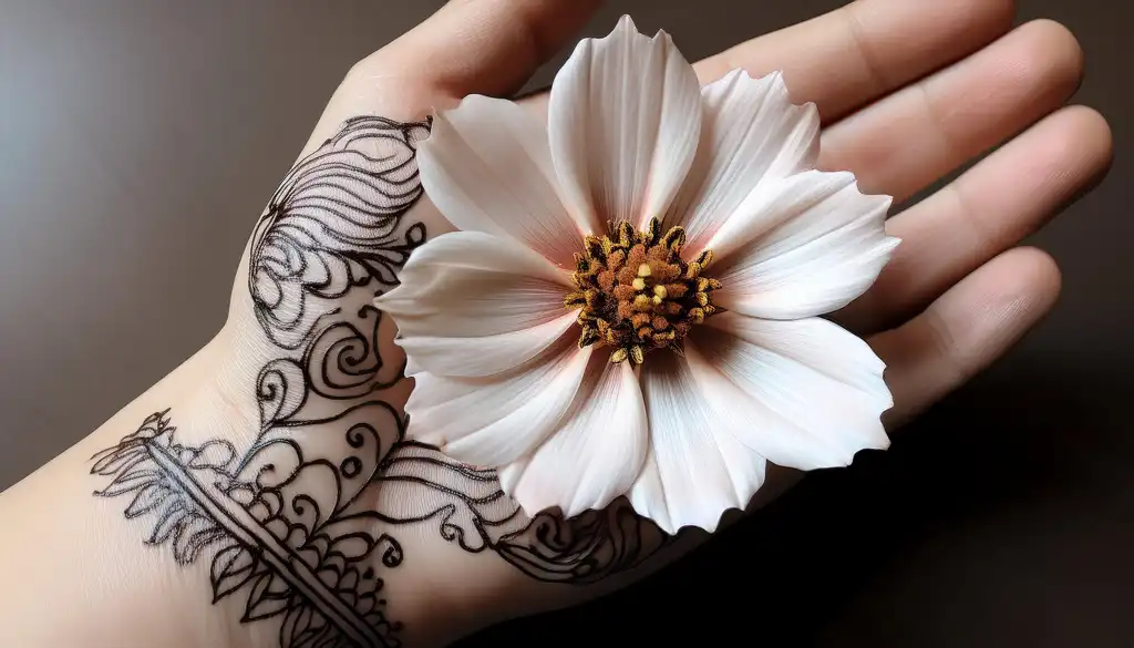 Beautiful Cosmos Flower Henna Designs